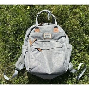 Ruvalino Large Diaper Bag 15" Tall Backpack Gray Inner Pockets YW168-G